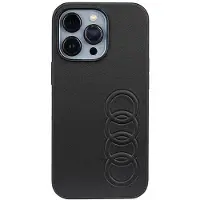 Audi Étui en cuir synthétique noir pour iPhone 13 Pro Max