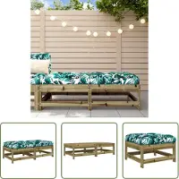 The Living Store Tabouret de jardin avec coussin 2 pcs. Bois de pin imprégné