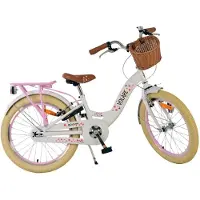 Volare Vélo enfant Blossom pour fille - 20 pouces - Blanc avec freins à main