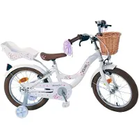 Volare Vélo enfant Blossom - Fille - 16 pouces - Blanc - Freins à deux mains
