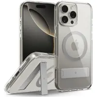 Spigen Caseology Capella MagSafe Kickstand gris clair - iPhone 16 Pro (Apple iPhone 16 Pro), Coque pour téléphone portable, Transparent, Gris
