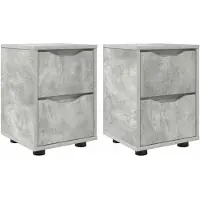 vidaXL Tables de chevet avec tiroir 2 pcs Gris béton 30,5 x 30 x 43 cm