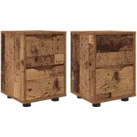 vidaXL Tables de chevet 2 pcs Bois Ancien 30,5 x 30 x 43 cm