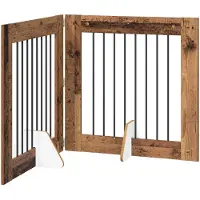 vidaXL : Barrière pliante pour chien avec supports, 2 pièces, bois de récupération, 160,5 cm
