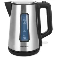 Emerio Bouilloire 1,7 L – 2200 W – Cool Touch – Arrêt automatique – Acier inoxydable / Noir – WK-122829