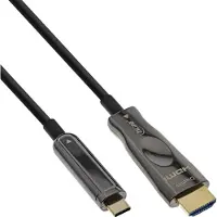 InLine 64225A Câble USB Display AOC, USB Typ-C prise à HDMI prise, 25m