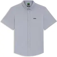BOSS pour homme. 50555951 Chemise Motion grise (S), Casuel, Coton, Manche courte