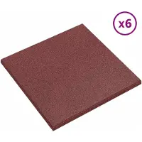 vidaXL : 12 dalles de protection antichute, rouge, 50 x 50 cm, en caoutchouc