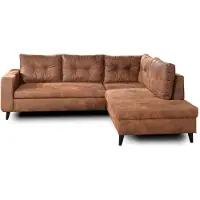 Best Mobilier NORDIC - Canapé d'angle droit - 5 places - Convertible , Marron