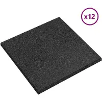 vidaXL : 12 dalles de protection antichute, noires, 50 x 50 cm, en caoutchouc