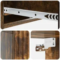 vidaXL Table d'appoint murale en bois d'ingénierie chêne fumé
