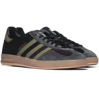 Adidas Gazelle Indoor, coloris : noir, vert olive et carbone - pointure : 36 (EU)