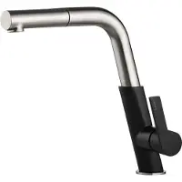 Deante Robinet de cuisine design SILIA-30 noir/chrome avec bec rectangulaire