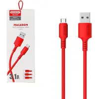Somostel CÂBLE USB MICRO 3A ROUGE 3100 mAh CHARGEUR RAPIDE 1,2 m POWERLINE SMS-BP06 MACARON