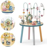 Viga Polarb Table éducative en bois manipulatrice Montessori entrelacement