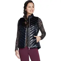 SKECHERS GO Shield Shine Vest JA151-BLK, Gilet de sport, Femme, Noir