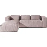 Lisa Design Stella - canapé d'angle gauche en velours côtelé - 4 places , Rose