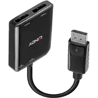 Lindy 38430 hub d'interface DisplayPort 21600 Mbit/s Noir