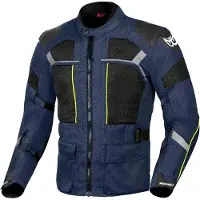 Berik Veste textile Absolute Terra pour moto, bleu foncé/noir, 48