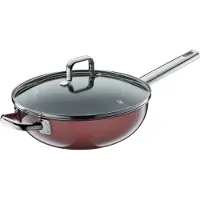 WMF Fusiontec Mineral Wok mit Glasdeckel, 28 cm, Rose Quartz 3201113915 4000530750686