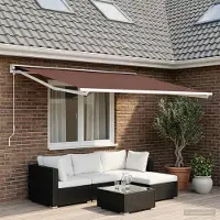 Prolenta Tissu de remplacement pour stores d'extérieur, couleur marron, dimensions 400 x 300 cm, en polyester