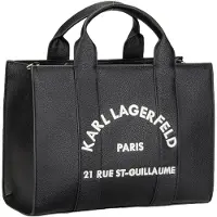Karl Lagerfeld Cabas Carré Grainé Blanc & Noir