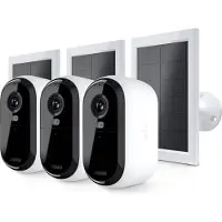 Arlo ESSENTIAL 2 Caméra d'extérieur 2K 3pack W/3 Panneau solaire Bundle