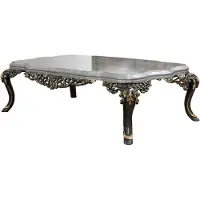 Casa Padrino Luxe Table basse baroque argent / gris / or - Table de salon somptueuse en bois massif de style baroque - Meubles de salon baroques - Noble et somptueux