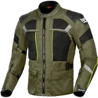 Berik Veste textile Absolute Terra pour moto, vert olive/noir, 58