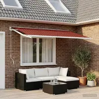 Prolenta Tissu de remplacement pour stores d'extérieur, couleurs orange et marron, dimensions 450 x 350 cm, en polyester