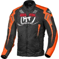 Berik Veste textile imperméable pour moto Amras, noire/rouge/blanche, taille 48