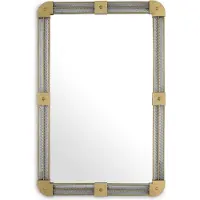 Casa Padrino Miroir mural de luxe antique laiton 80 x 5 x H. 122 cm - Miroir de salon éclairé avec verre fait main - Miroir de chambre - Miroir de garde-robe - Meubles de luxe