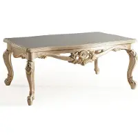 Casa Padrino Luxe Table basse baroque argent / or - Table de salon somptueuse en bois massif de style baroque - Somptueux meubles de salon baroques