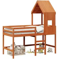 vidaXL Structure de lit superposé, couleur marron cire, 90 x 190 cm, en bois massif de pin
