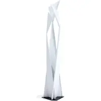 Casa Padrino Lampadaire LED Mat Blanc / Noir 47 x 40 x H. 204 cm - Lampadaire moderne en acier inoxydable - Lampe de salon - Qualité de luxe