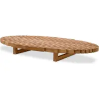 Casa Padrino Table basse de luxe en teck naturel 170,5 x 99,5 x H. 21,5 cm - Table de salon ovale en teck - Meubles de salon en teck - Meubles en bois massif - Meubles de luxe - Ameublement de luxe