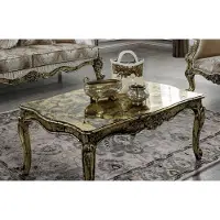 Casa Padrino Luxe Table basse baroque or / noir - Table de salon en bois massif fabriquée à la main - Somptueux meubles de salon en bois massif de style baroque