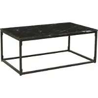 Casa Padrino Table basse de luxe noir - Table de salon rectangulaire en métal avec plateau en marbre - Meubles de salon - Meubles de luxe