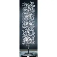 Casa Padrino Lampadaire LED de luxe Argent Ø 40 x H. 170 cm - Lampadaire de salon avec 60 éléments en verre - Lampadaire d'hôtel - Qualité de luxe - Italy