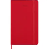 Moleskine Agenda quotidien Moleskine, agenda 2026 (12 mois), avec couverture rigide et fermeture élastique, grand format 13 x 21 cm, couleur rouge