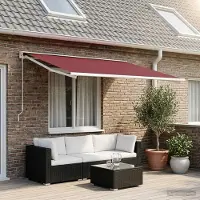 Prolenta Tissu de remplacement pour stores d'extérieur, couleur bordeaux, 400 x 350 cm, en polyester