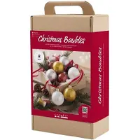 Creativ Company Kit de bricolage boules de Noël, boules en verre avec paillettes, matériel et instructions