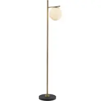 Casa Padrino Lampadaire de luxe Laiton antique / Albâtre / Noir 45 x 29 x H. 162 cm - Lampe de salon moderne avec abat-jour rond en albâtre et pied en marbre - Collection de luxe