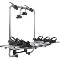 Menabo Shadow Silver | Porte-vélos arrière pour 3 vélos, compatible avec les hayons et les coffres - Aluminium
