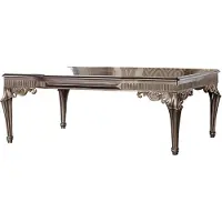 Casa Padrino Luxe Table basse baroque argent / or - Table de salon en bois massif de style baroque fabriquée à la main - Somptueux mobilier de salon baroque