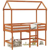 vidaXL Structure de lit superposé, couleur marron cire, 90 x 190 cm, en bois massif de pin