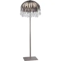 Casa Padrino Luxus Kristall Stehluchte Silber Ø 60 x H. 190 cm - Lampadaire moderne en métal - Lampe d'hôtel et de restaurant
