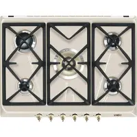 Smeg SRV876AVOGH2 plaque Avoine Intégré 75 cm Gaz 5 zone(s)