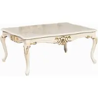 Casa Padrino Luxe Table basse baroque Crème / Or - Table de salon en bois massif de style baroque fabriquée à la main - Meubles de salon baroques