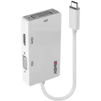 Lindy 43273 Adaptateur USB 3.1 Type C vers 3 écrans HDMI, DVI, VGA
